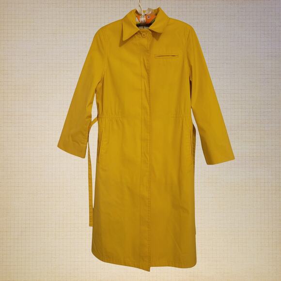London Fog Maincoats Weatherwear Belted Trench Coat Yellow Womens Size 6 Regular - Picture 1 of 12